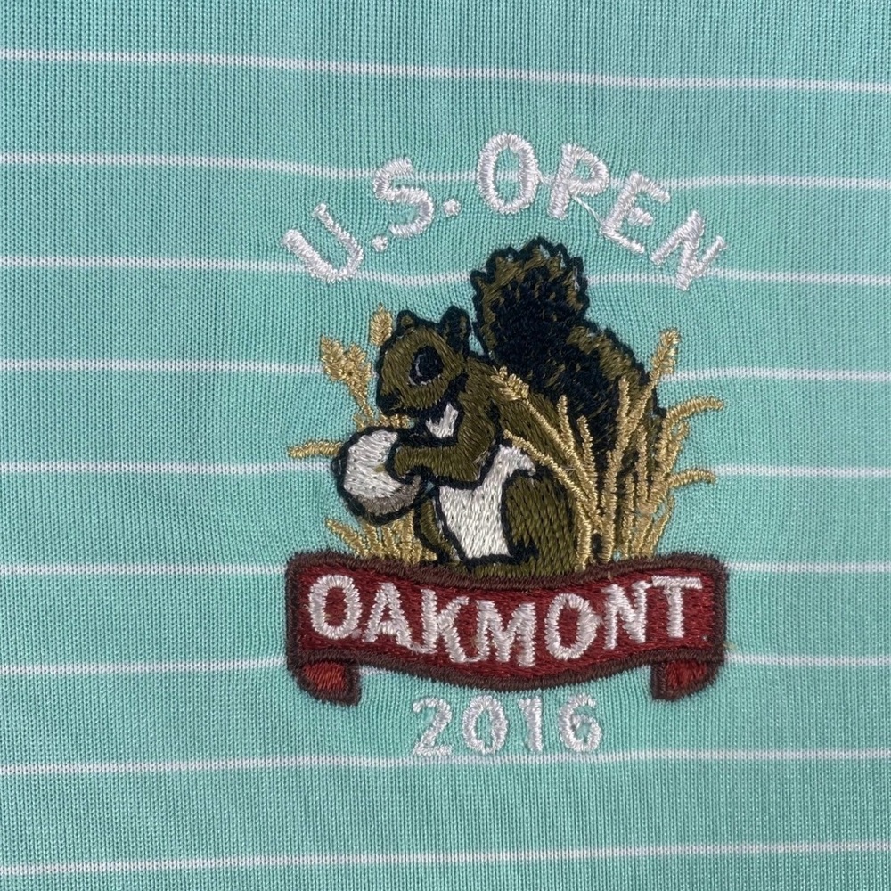 Nike Dri-FIT Golf Polo Shirt Mens Large Green Stripe U.S. Open Oakmont 2016 NWT - Picture 4 of 11